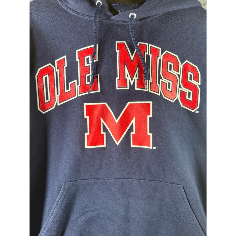 The Victory Mens Small Navy‎ Blue M Graphic Hoodie Sweatshirt Fleece Pullover